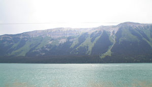 Beautiful lake & interesting mountain side