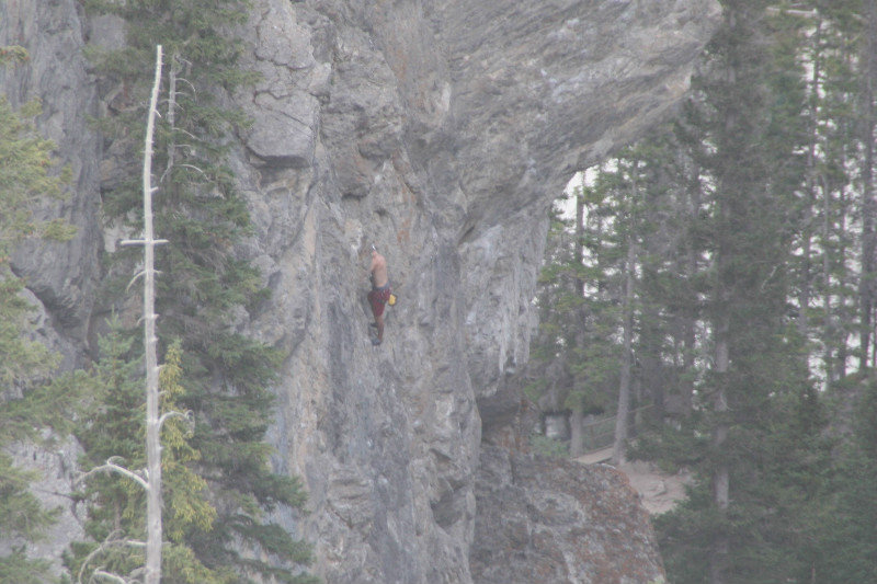 Crazy rock climber