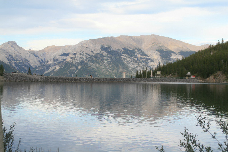 Lake dam at the top