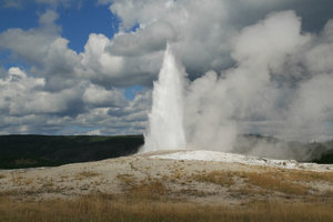 Old Faithful starting to blow