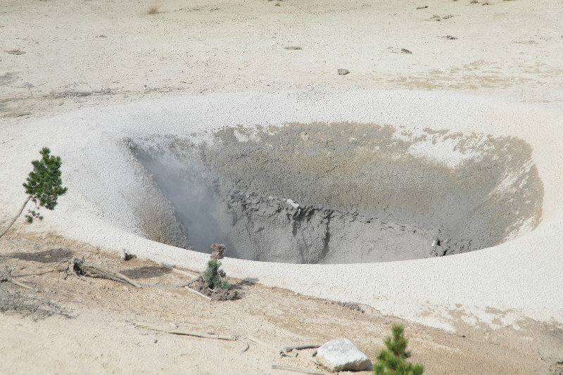 Deep mud crater