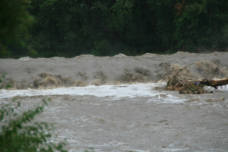 Flooding creek behind RV park