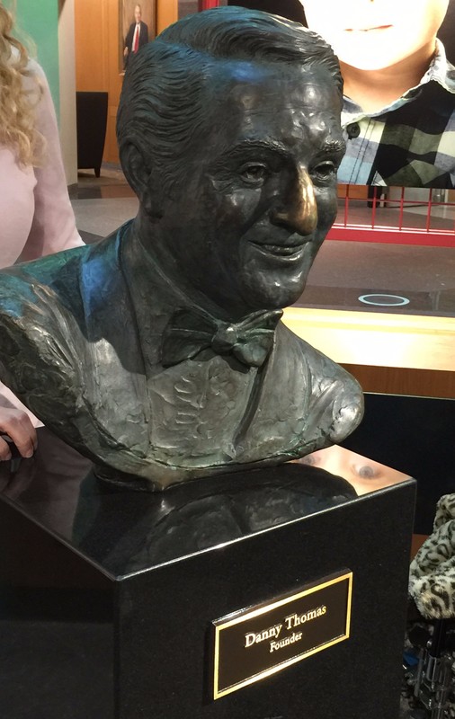 Bust of Danny Thomas - people rub his nose for good luck