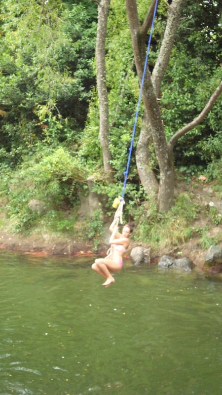 Rope swing on the Maitai River