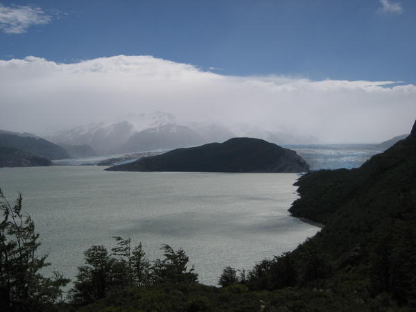 View on lago Grey and the Grey Glacier