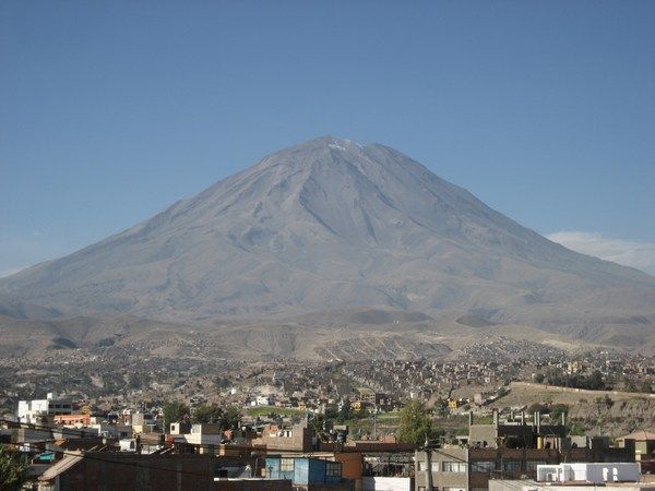 Our view from the hostel on Volcan Misti
