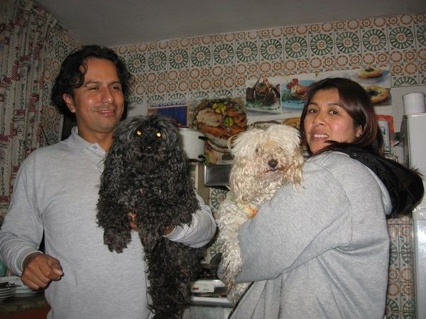 Miguel and Teresa with their dogs
