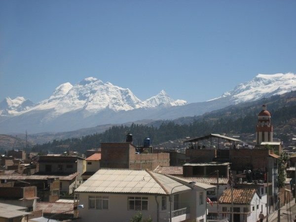 View from our rooftop terrace on Huascaran