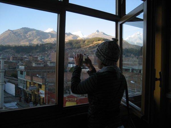 Michal taking a picture of Huaraz