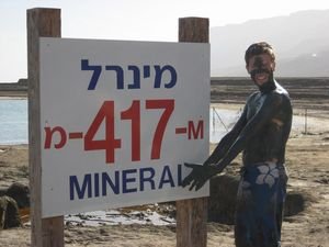 The lowest point on earth, minus 417 meters