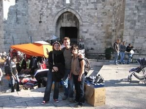 Gaelle, me and Michal in front of the Damascus gate in the old city of Jerusalem