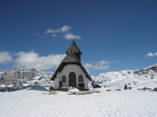 Small chapel middle in the mountains