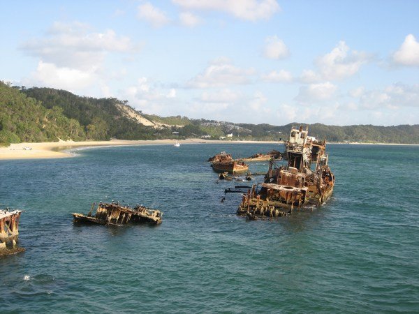 Some wrecks before the coast of Moreton Island