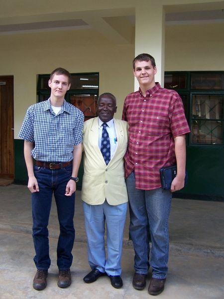 Jacob and Luke, with Edwin Tusekelege