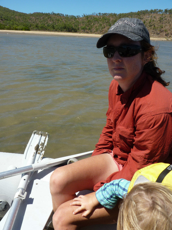 Naomi not happy on our dinghy misadventure