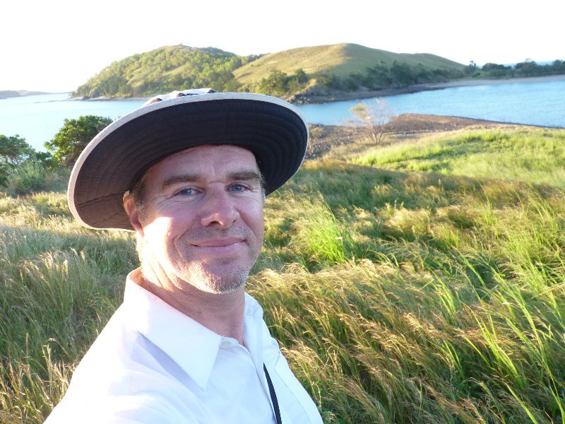 Selfie near the top of Iron Island