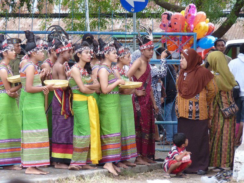 dancers waiting their turn at the Kalabahi cultural expo