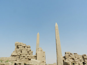 two smaller obelisks