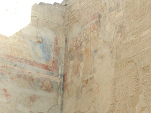Roman paintings over Egyptian carvings