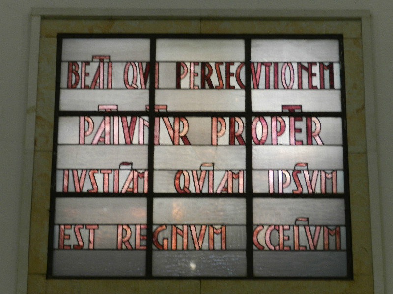 Stained glass Beatitude window