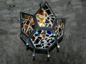 Beautiful stained glass hanging lamp