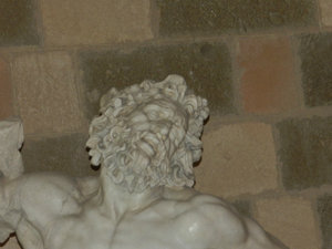 Close up of the statues head