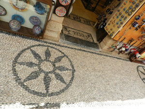 White and Black stones form mosaic paths