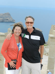 Tim and Terry at the Acropolis of Lindos
