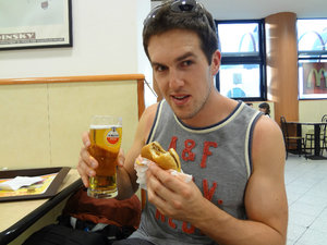 Cheeseburgers and Beer.. it had to be done - shout out to Dan