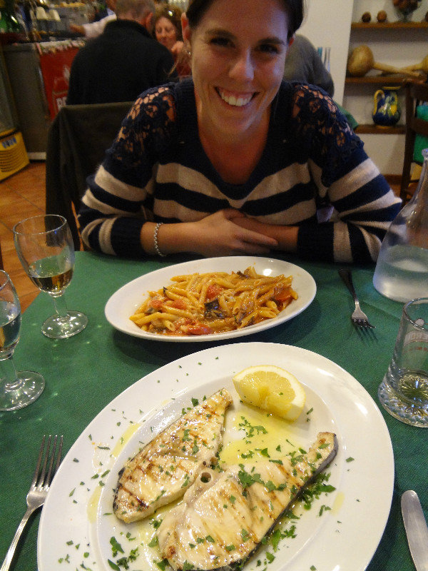 Grilled swordfish and pasta to die for.. NOM