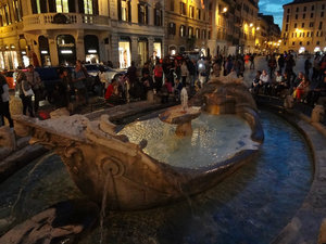 Barcaccia Fountain, near the Spanish steps