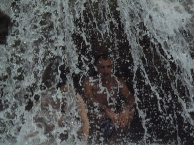Sitting under the waterfall