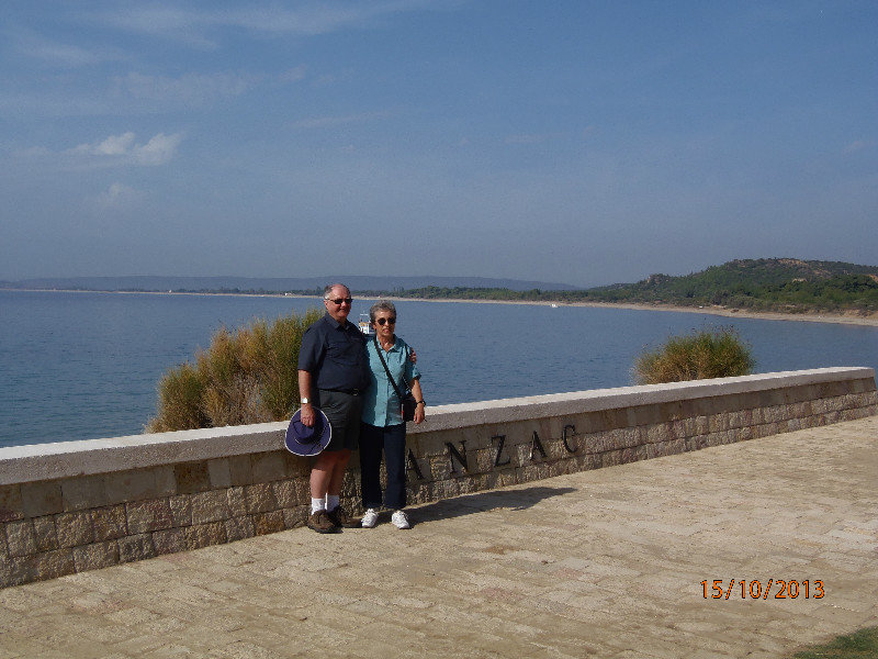 Ted and me at Anzac Cove