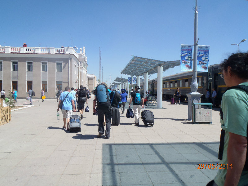 We arrive at Ulaan Bataar station, Mongolia