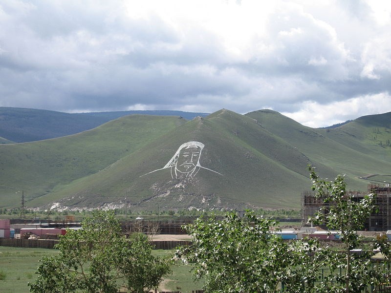 Hillside portrait of Chinggis Khan - Ulaan Bataar (Courtesy of Wikipedia)