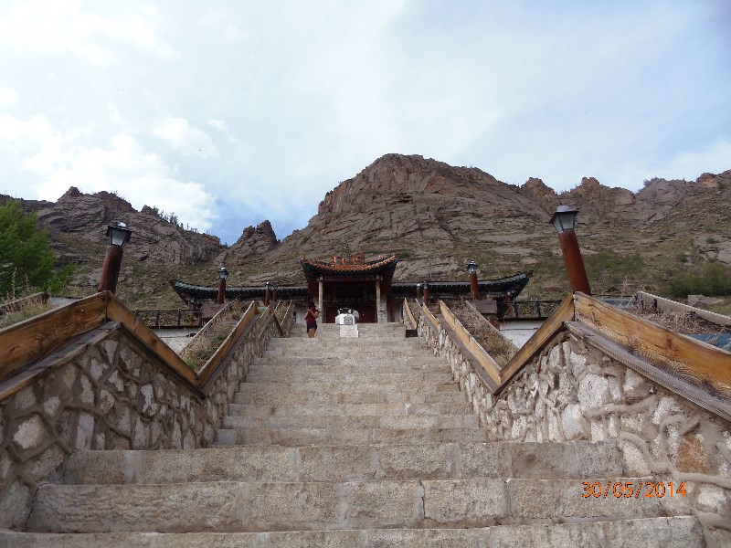 Steep steps up to the monastery