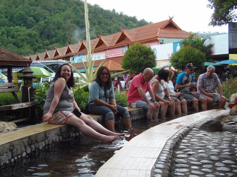 A rejuvenating leg soak in the hot springs
