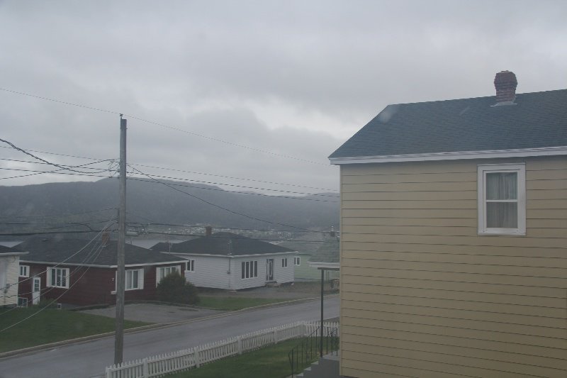 Corner Brook from our B & B Room - can you see the snowflakes?
