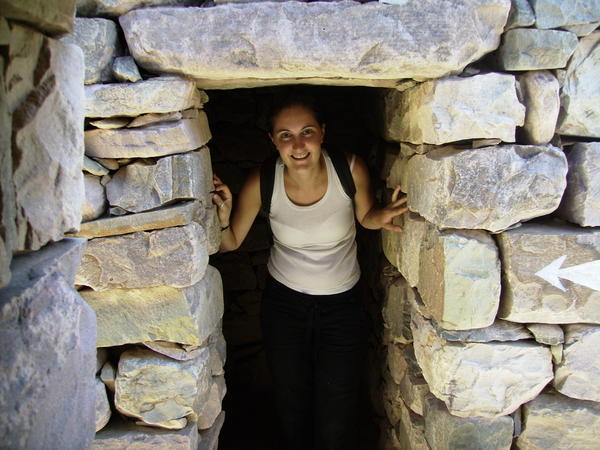 Triona in a small pre-inca doorway