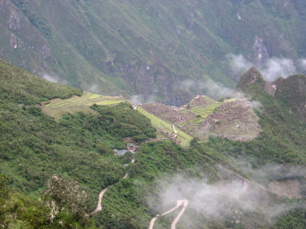 Our first view of Machu Pichu