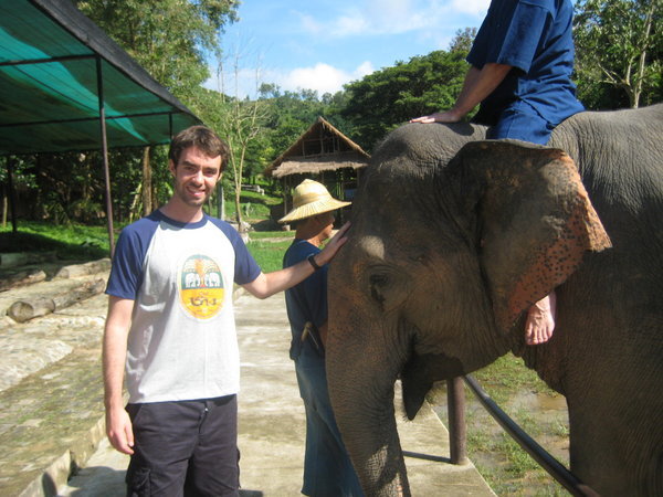 Peter with an elephant