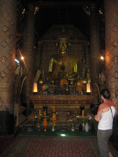 Inside a Buddhist temple