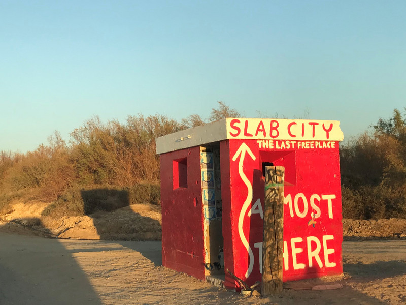 Slab City Town Sign