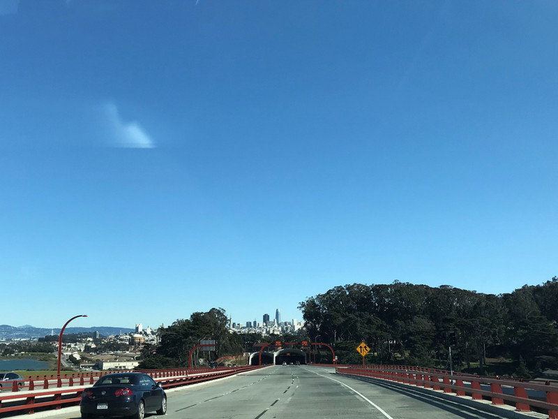 Drive into City from Bridge