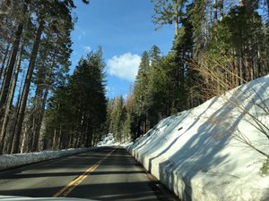 Snow Lined CA-120 into Valley
