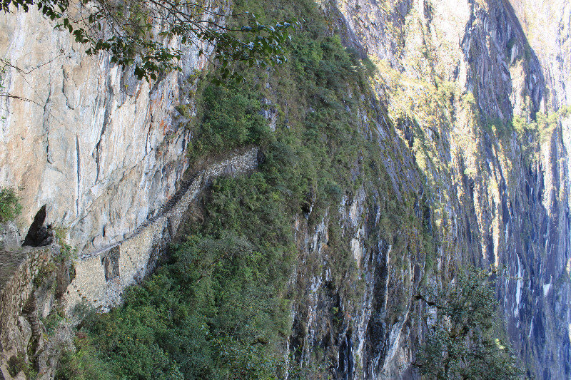 A dilapitated Inka bridge