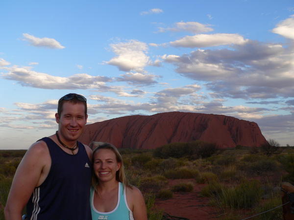 Posing in front of Uluru
