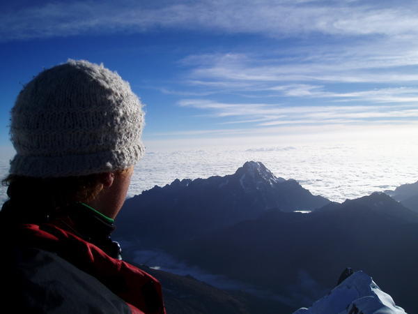 Huayna Potosi, second day; over the clouds