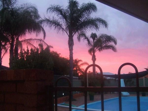 Sunset Over the Pool