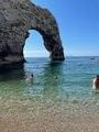 swimming in durdle door beach